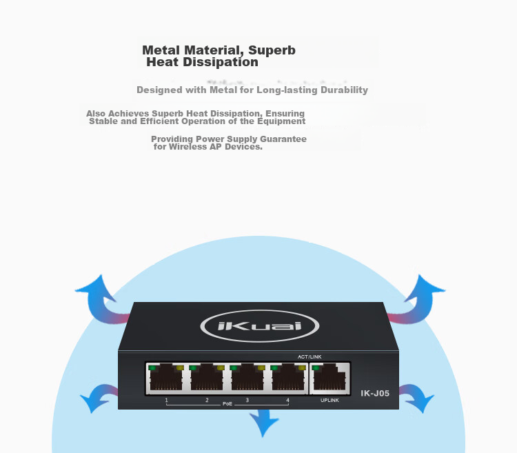 IKuai IK-S3109MT 8-Port PoE Switch, 2.5G + 1 10G Optical Port, Power Supply for Surveillance Cameras, Home And Enterprise Network Splitter, Plug And Play 7