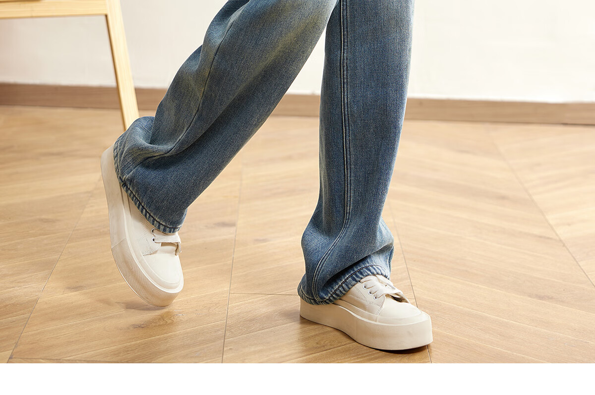 Halo Queen Women's Jeans, Spring And Autumn High-Waisted Slimming Cat Paw Design, Fashionable Versatile Straight-Leg Pants, New Product H144N3001 14