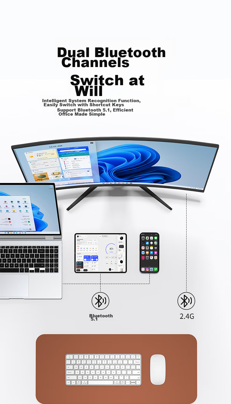 Bkayp Apple MacBook IPad Mouse, Miao Kong Wireless Bluetooth Touch, 60-Day Battery Life, 3C Certified Battery, Office Quiet Charging 9