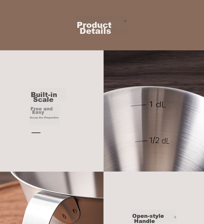 CLITON 304 Stainless Steel Coffee Extraction Cup with Scale, Small Milk Jug, Ounce Cup, Italian Espresso Measuring Cup, 100ml 8