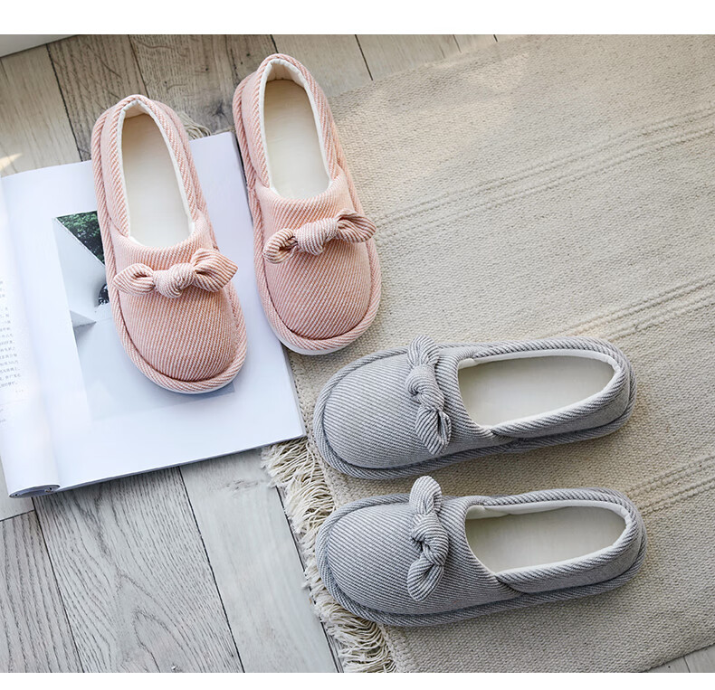 GUOLUOFEI Postpartum Soft-Soled Shoes, Spring And Summer Maternity Slippers with Heel, Butterfly Cotton Slippers for New Mothers at Home, Pink, Size 42-43 11
