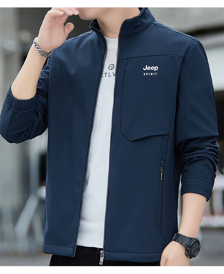 JEEP SPIRIT Men's Softshell Jacket Autumn Winter Men's Workwear Casual Trendy Loose Outerwear 21
