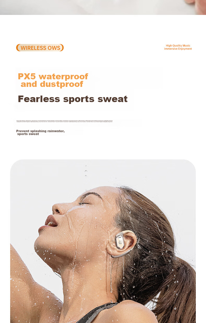Jingji Bluetooth Earphones, Over-Ear Style, Stylish Wireless Sweat-Resistant Sports Headphones, Long Battery Life, Open-Back HIFI Sound Quality, Compatible with Apple, Huawei, And Android Devices 7