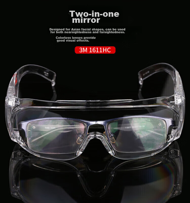 3M Safety Goggles, Cycling Windproof Dustproof Protective Glasses, Industrial Cutting Anti-Grinding Splash Impact Protection 10434, 1 Pair 7