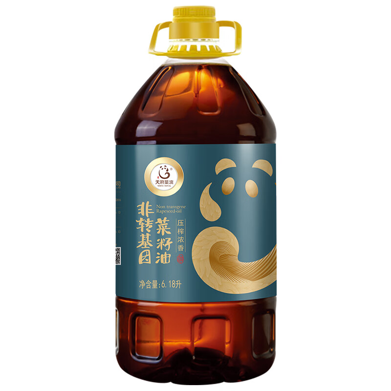 天府菜油【保真菜籽油】压榨浓香菜籽油6.18L 非转基因 食用油京东自营