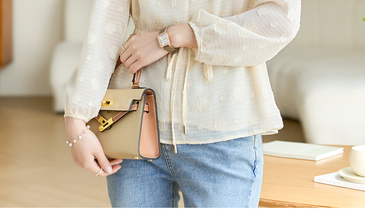 She Enjoy Long Sleeve V-Neck Puff Sleeve French Style Shirt Elegant Versatile Tie Waist Blouse T141C2665 3