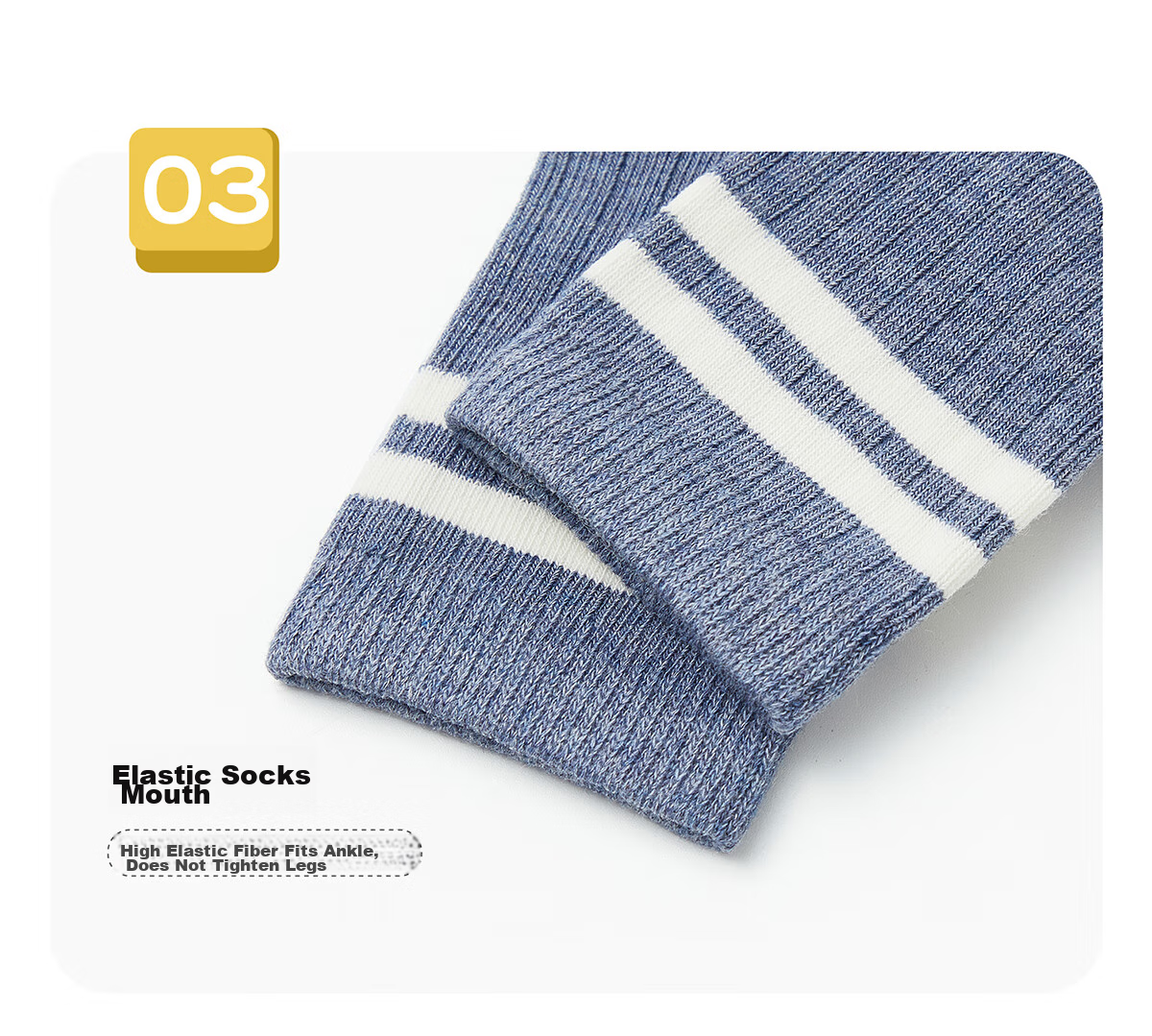 Banbi Children's Socks, Autumn And Winter, for Students And Boys, Spring And Fall, Seamless Mid-Calf Cotton Socks, BB22512, Sizes 22-24 22
