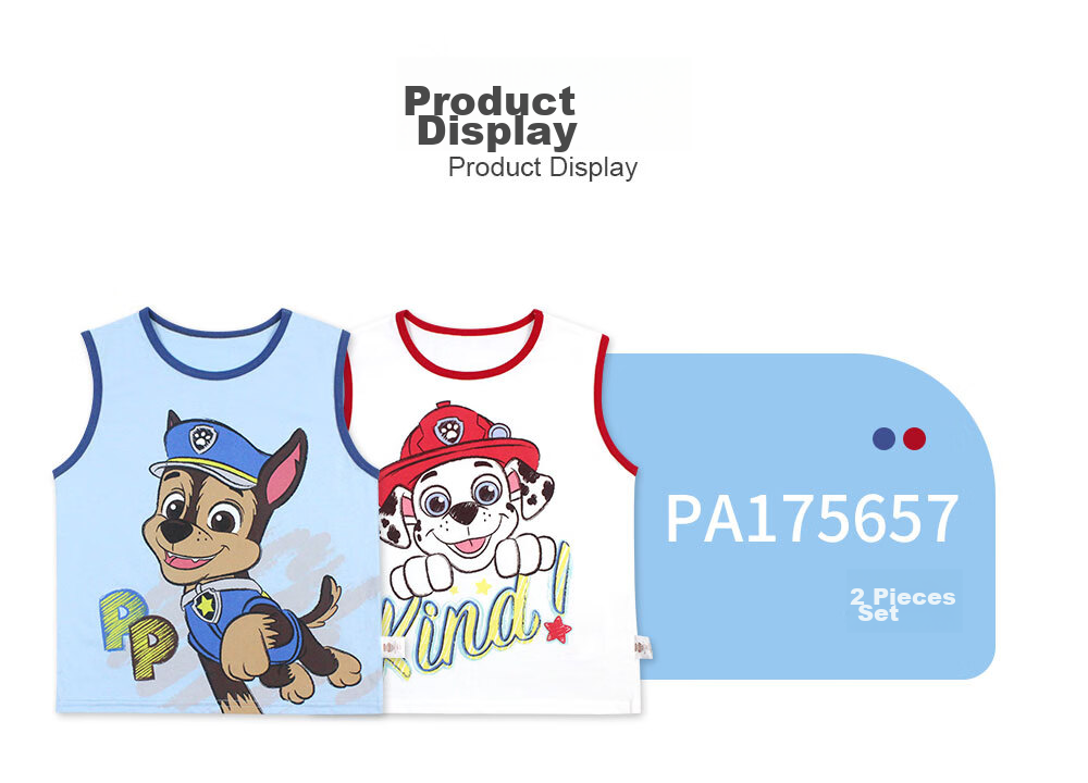 PAW PATROL Children's Vest, Boys' Class A Cartoon Undershirt, Summer Breathable Baby Sleeveless T-Shirt, PA1916P2, Size 110 2