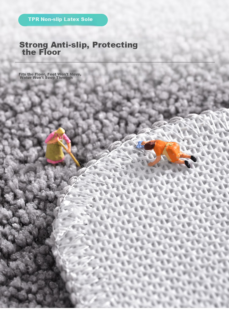 Huaxu Household Bathroom Absorbent Mat, Non-Slip Mat for Bathroom Entrance, Toilet Foot Mat, Door Mat for Entryway And Bedroom, Gray, Size 58 14