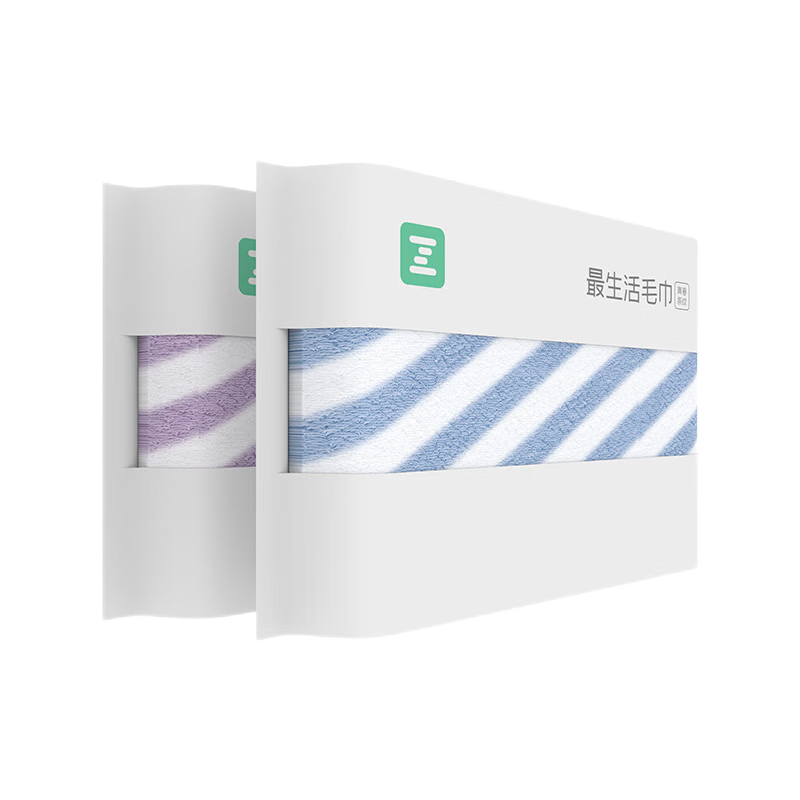 A-Life Sealed Towel, Pure Cotton Striped, 2-Pack, Xinjiang Long-Staple Cotton Class A Absorbent Towel for Sports