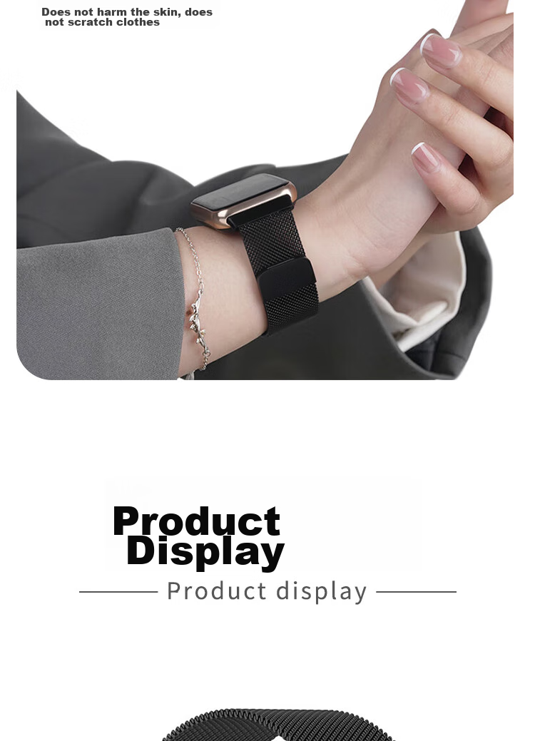 ESCASE Compatible with Huawei Watch Fit5 Strap, Fits4 Pro/fit3 Milanese Loop, Stainless Steel Waterproof Wristband, Magnetic Clasp, Breathable And Comfortable, Black 14