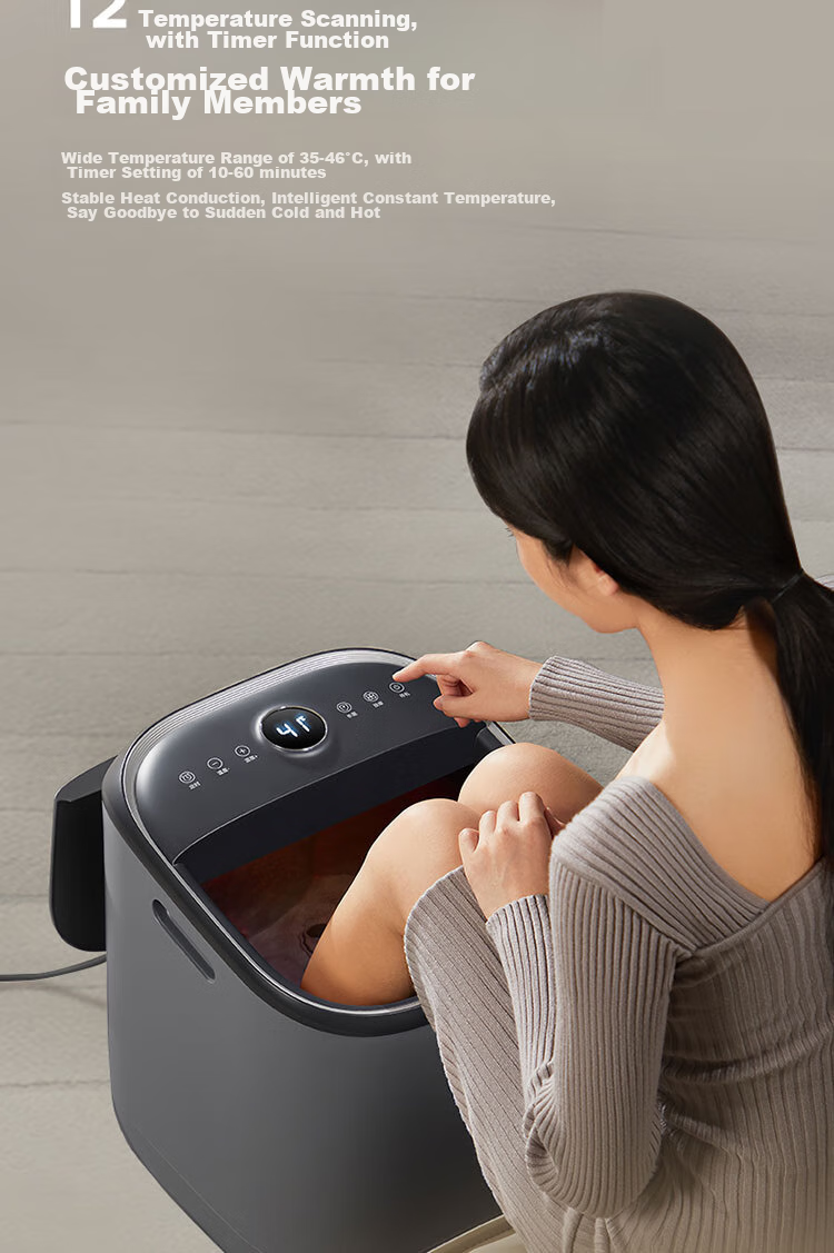 Midea Foldable Foot Soaking Bucket with Constant Temperature Heating, Warm Foot Bath, Massage, Portable Foot Warmer, Foot Washing Basin, Mid-Autumn Festival Gift, Birthday Present for Boyfriend Or Girlfriend ZS108 12