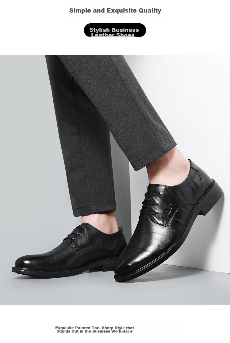 CARTELO Leather Shoes for Men, Business Casual Genuine Leather New Style Formal Soft-Soled Height-Increasing Derby Shoes for Autumn And Winter, Breathable Soft Leather Wedding Shoes 20