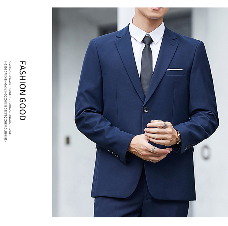 ROMON Men's Suit Set, Business Slim Fit Formal Wear, Wedding Suit, Men's Clothing Three-Piece Set, 2318 Black XL 11
