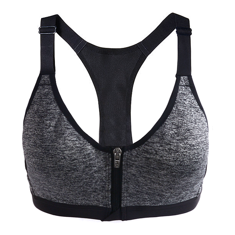 victorias secret 维多利亚的秘密女士黑色前拉链休闲运动文胸