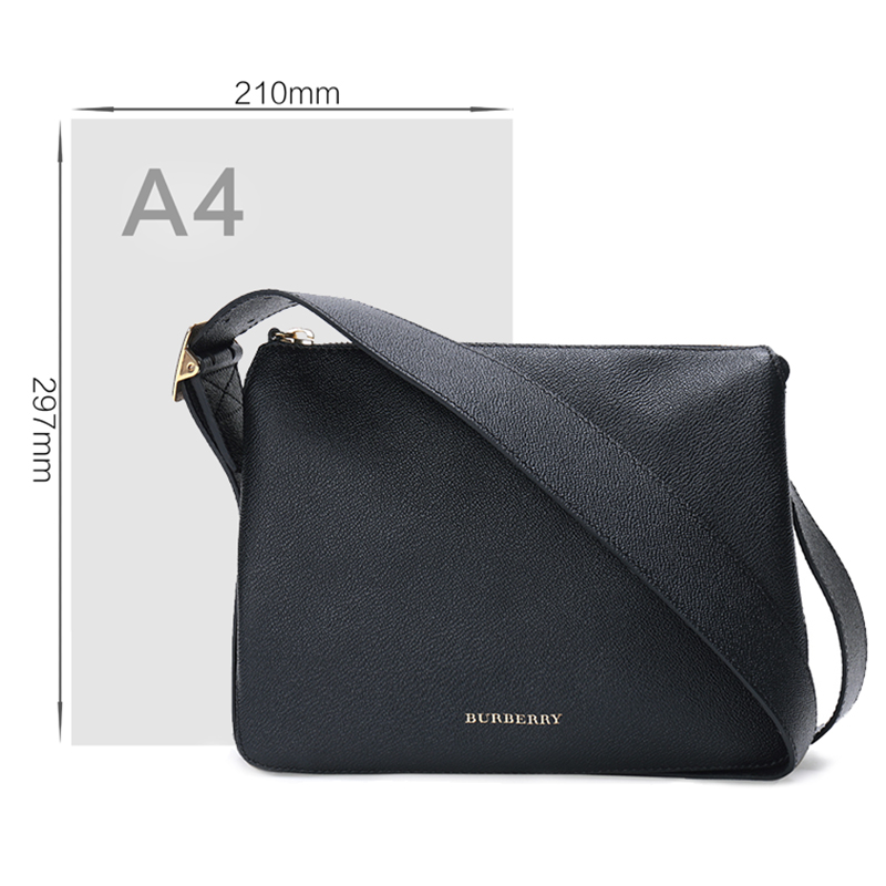 burberry 巴宝莉 女士黑色house格纹织物配皮单肩斜挎包 40396701