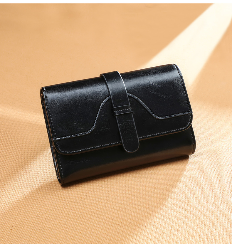 Viney Leather Women's Wallet, Foldable Short Coin Purse, High-End ID Card Holder, Integrated Brand Large Capacity Wallet, Leather Clutch 22