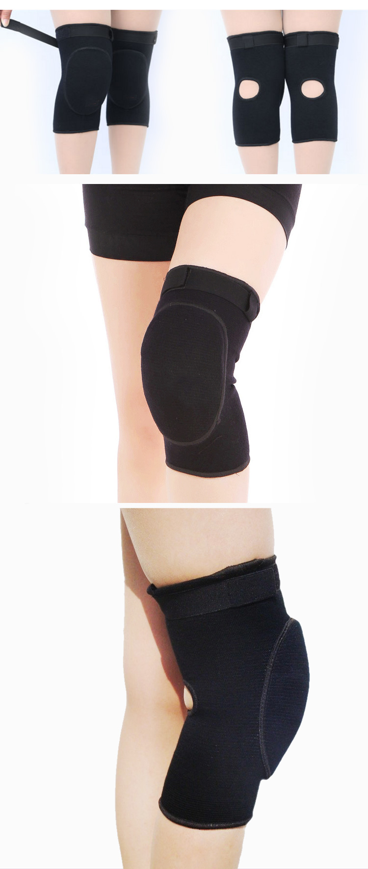 Chidong Dance Anti-Collision Knee Pads, Yoga Fitness Sports Roller Skating Ice Football Kneeling Foam Thick Shock-Absorbing Knee Protectors, 2 Pieces 14