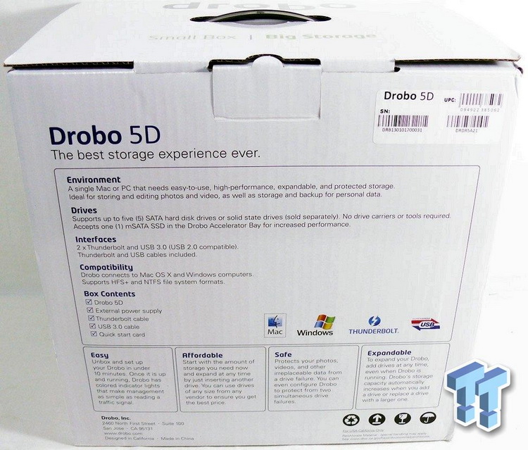 Drobo 5D 雷电2接口 BeyondRAID技术支持硬盘混插 5盘位DAS磁盘阵列-京东