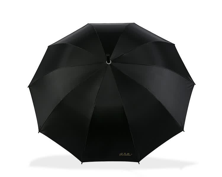 天堂伞 加大加固全遮光黑丝黑胶直杆自开晴雨伞193e升级版黑色