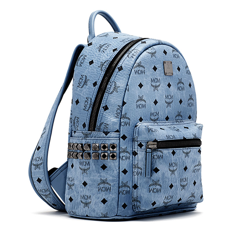 mcm stark系列 女士款蓝色小号双肩包 mmk6sve37le001