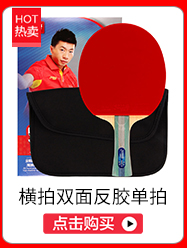 红双喜DHS乒乓球拍 横拍双面反胶弧圈结合快攻5星单拍R50...