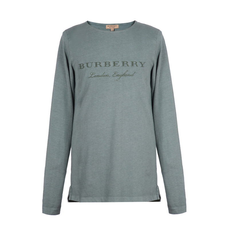 burberry 巴宝莉 男士绿色棉质圆领长袖t恤衫 40567101 xl码
