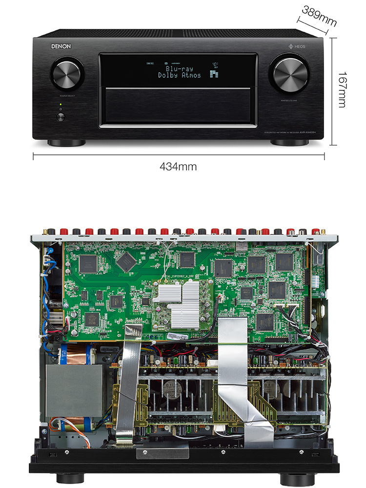天龙（DENON）AVR-X4400H 音响 音箱 家庭影院 9.2声道AV功放机 4K杜比全景声DTS:X蓝牙WIFI 黑色-京东