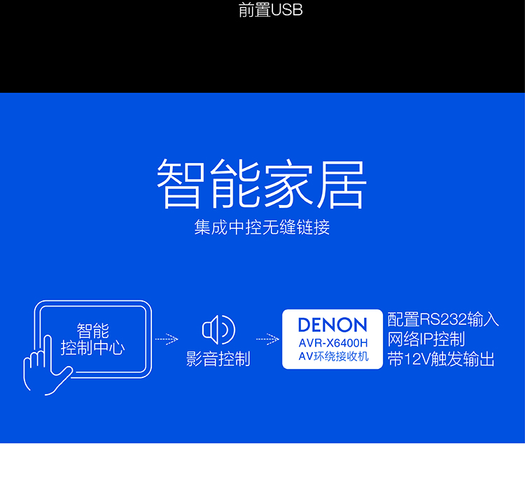天龙（DENON）AVR-X6400H 音响 音箱 家庭影院 11.2声道AV功放机 4K杜比全景声DTS:X蓝牙WIFI 黑色-京东