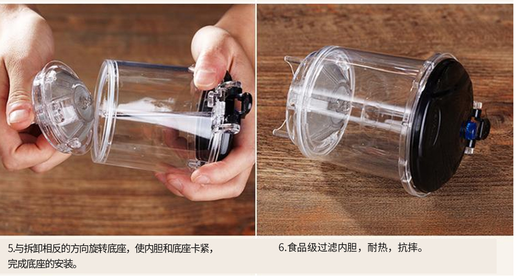 唯成500ml可拆洗内胆飘逸杯 男女居家用办公耐热玻璃茶杯泡花草茶壶具