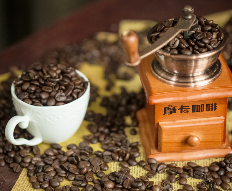 摩卡咖啡(mocca) 咖啡豆 炭烧风味 微焦略苦 无香精 300g*1包