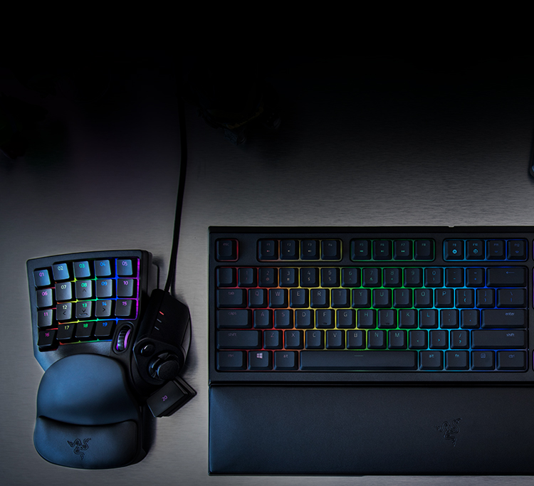 Razer Talos Pro Gaming Single-Handed Keyboard with Analog Switches, 32 Programmable Keys, 8-Direction Thumbsticks And Scroll Wheel, Mercury 6