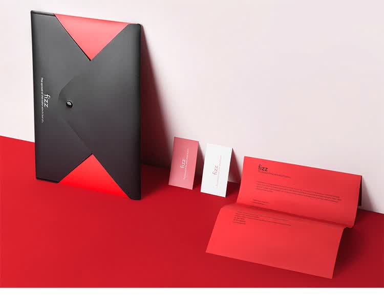 飞兹(fizz)加厚按扣文件袋/彩色资料袋档案袋/办公用品 红色fz103003