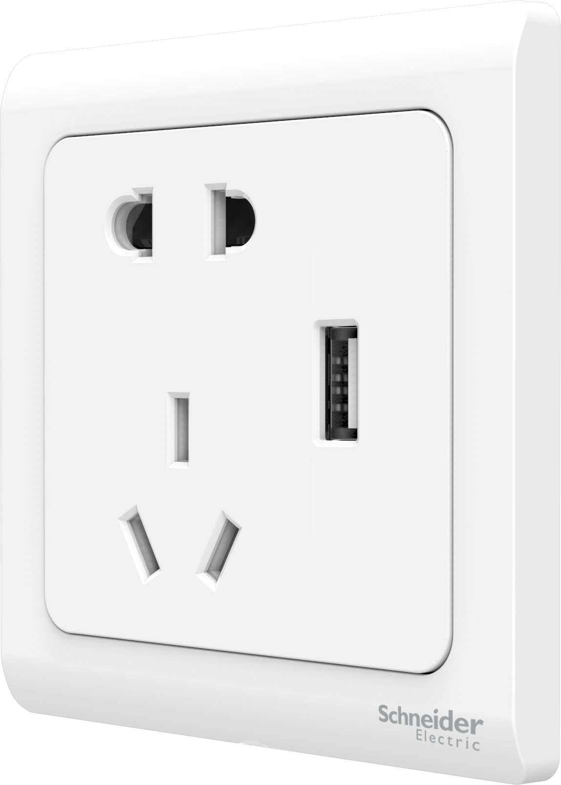 施耐德电气(schneider electric)开关插座 面板 二三插10a五孔插座带