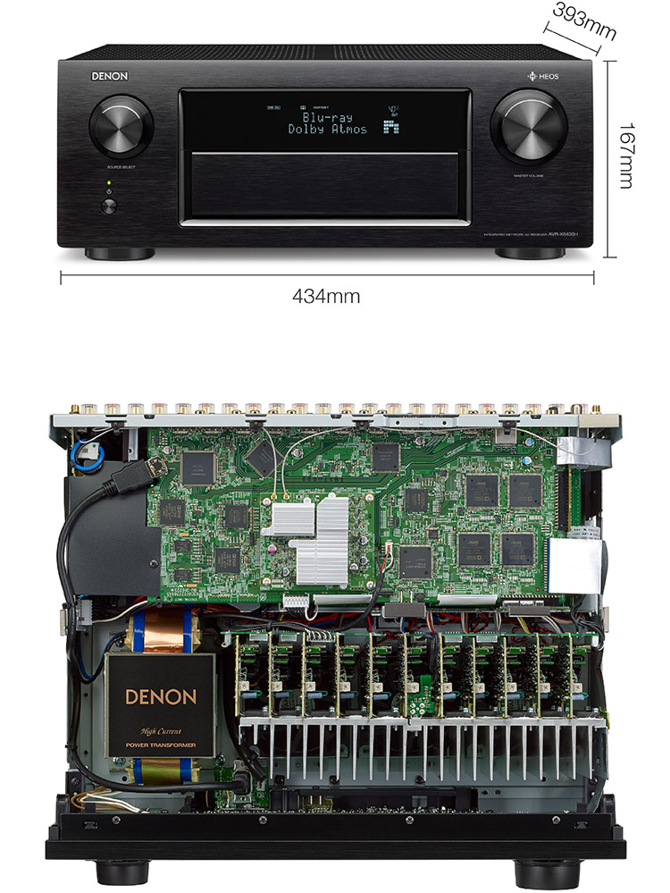 天龙（DENON）AVR-X6400H 音响 音箱 家庭影院 11.2声道AV功放机 4K杜比全景声DTS:X蓝牙WIFI 黑色-京东