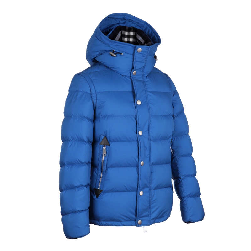 burberry 巴宝莉 男士蓝色锦纶可拆卸袖子两穿羽绒服 40593801 56码