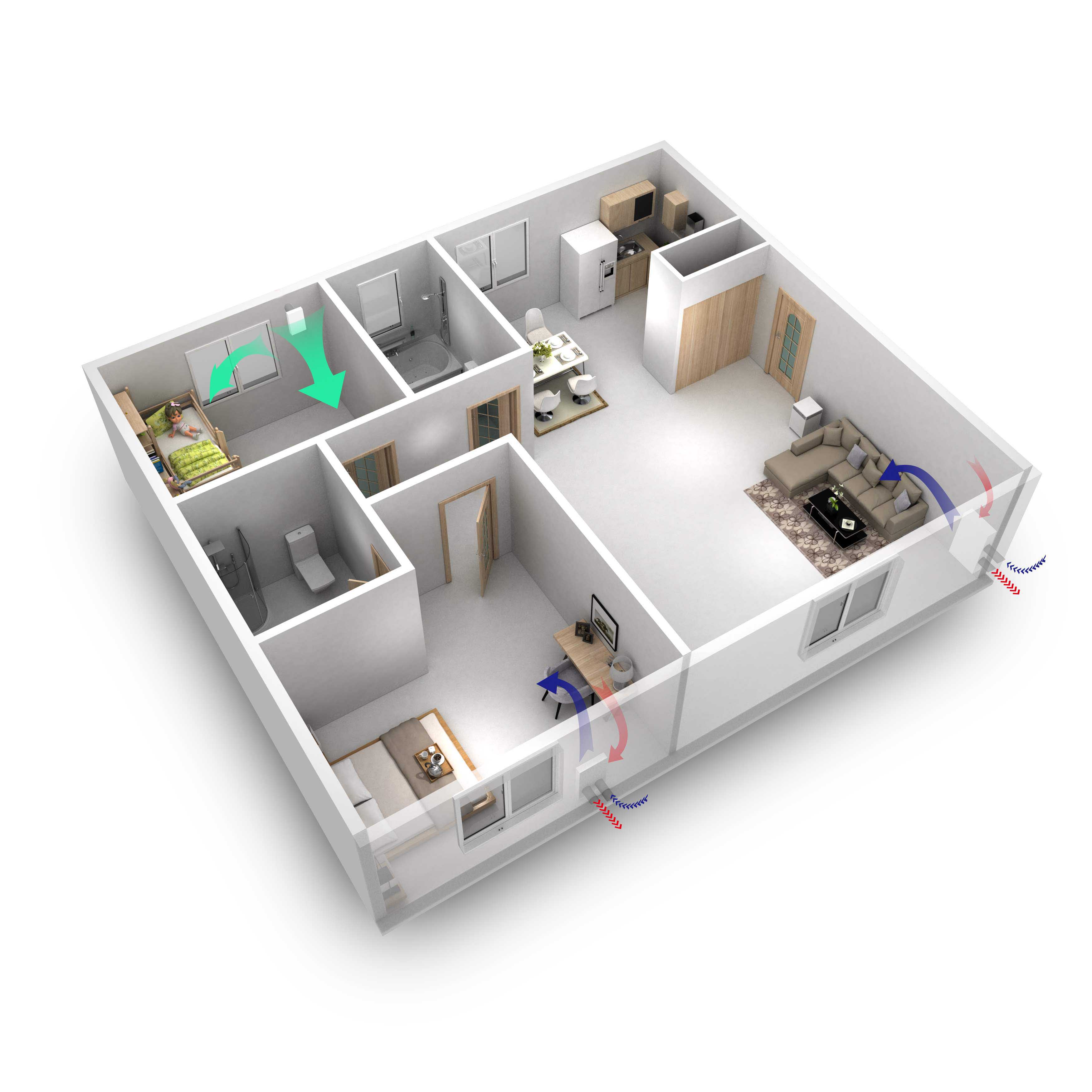 德国原装duo s50 德菲兰全热交换壁挂式新风机 除霾甲醛空气净化器