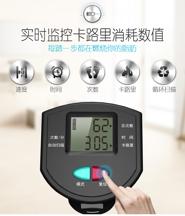 Suncao Home Handrail Fitness Stepper, Mini Hydraulic Stepping Machine, Floor Exercise Device SC-S085 Peach Pink 7