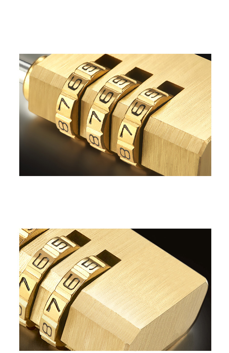 Fly.Globe) Anti-Theft Combination Lock, Luggage Padlock, Wooden Door Drawer Lock, All-Copper Waterproof Rust-Proof Lock 10