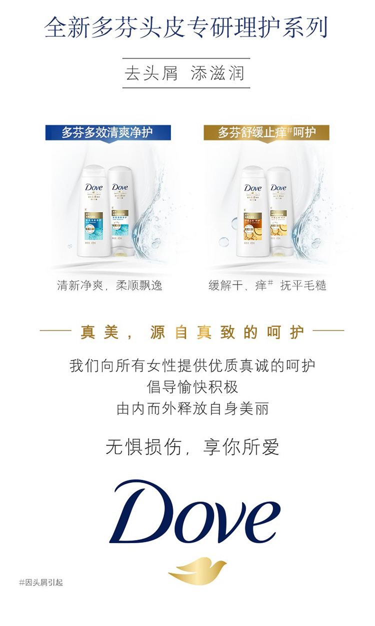 多芬(Dove)护发素 多效清爽 净护去屑润发精华素400ml-京东