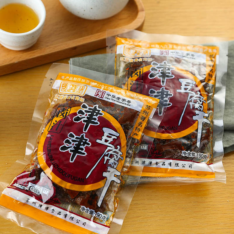 津津 豆腐干卤汁辣味180g 苏州特产高蛋白素食卤味零食小吃中华老字号