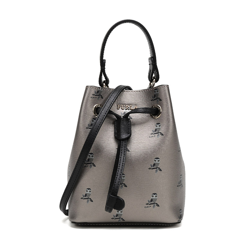 芙拉(furla) stacy 女士系列金属色猫头鹰印花皮革单肩斜挎包 921462