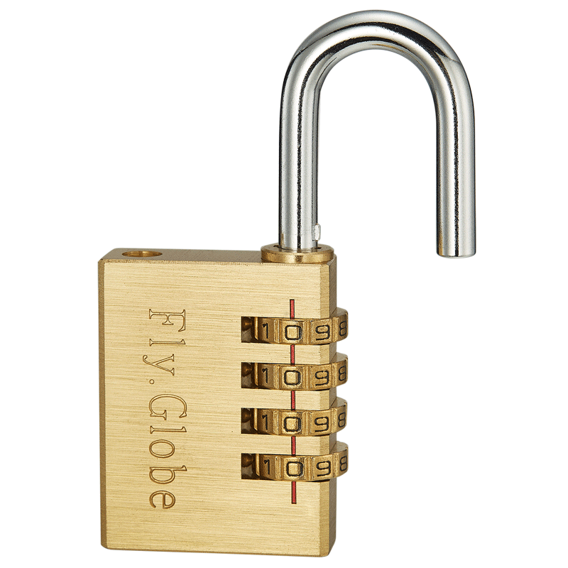 Fly.Globe) Anti-Theft Combination Lock, Luggage Padlock, Wooden Door Drawer Lock, All-Copper Waterproof Rust-Proof Lock