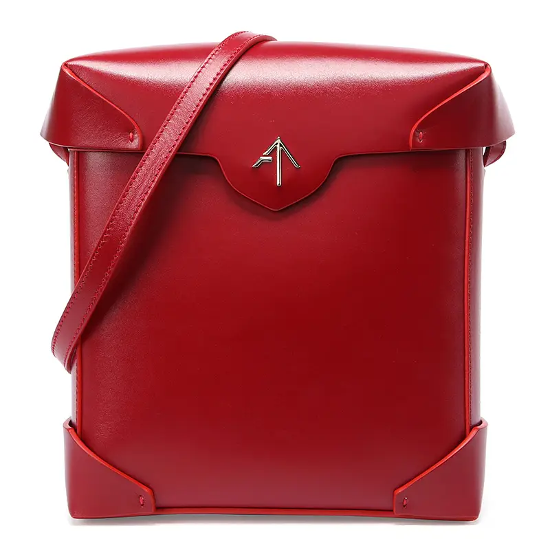 manu atelier  女士pristine系列红色牛皮斜挎包 2014041 red-京东