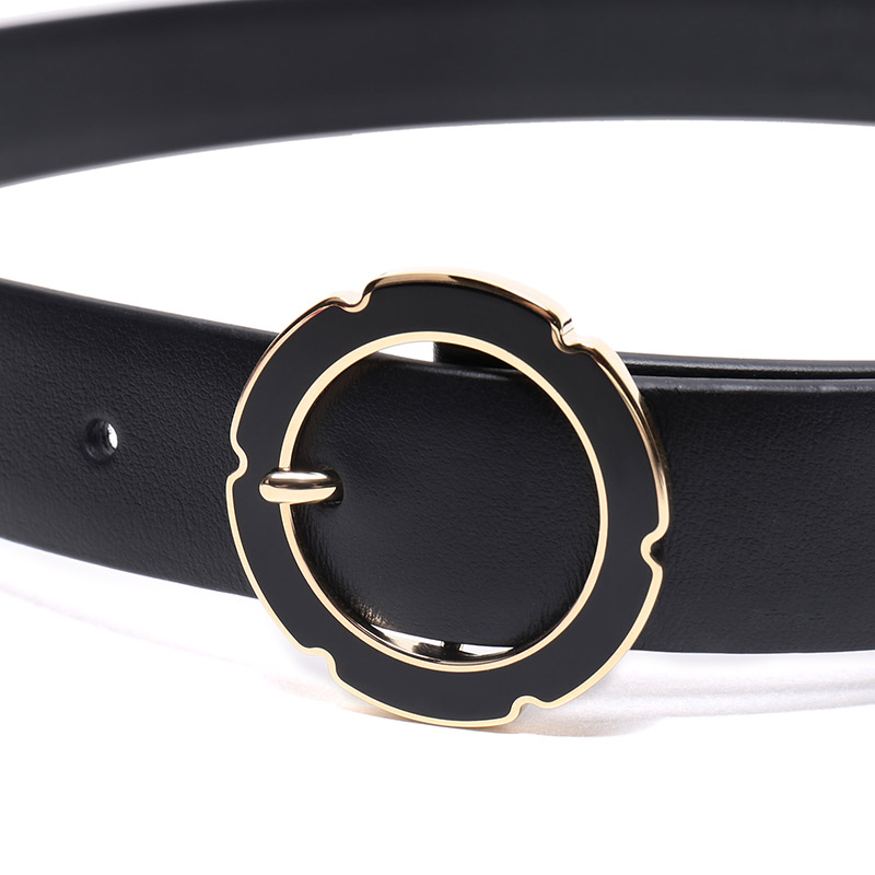 salvatore ferragamo 菲拉格慕 女士黑色牛皮针扣式皮带腰带 23b515