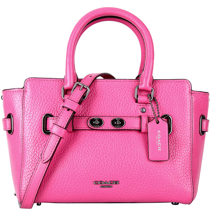 coach 蔻驰 奢侈品 女士玫红色皮质手提单肩斜挎包 f37635 qb/mj-京东