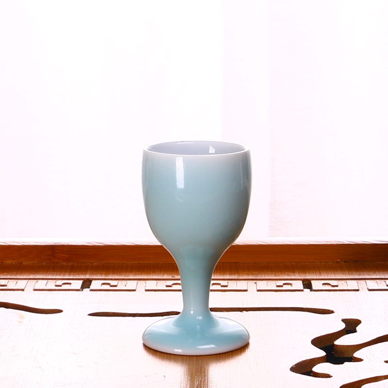 中式陶瓷白酒杯小酒杯烈酒杯容量30毫升品酒杯 酒具小酒樽白酒杯 黄色