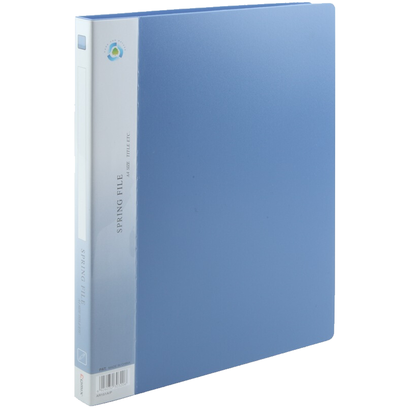 COMIX A4 Sturdy File Folder/document Holder/single Spring Clip, Blue, AR151A-P