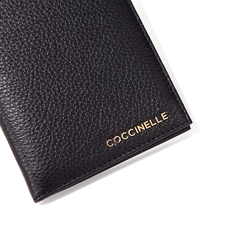 【coccinelle钱包】coccinelle 可奇奈尔 女士蓝色牛皮荔枝纹短款钱包