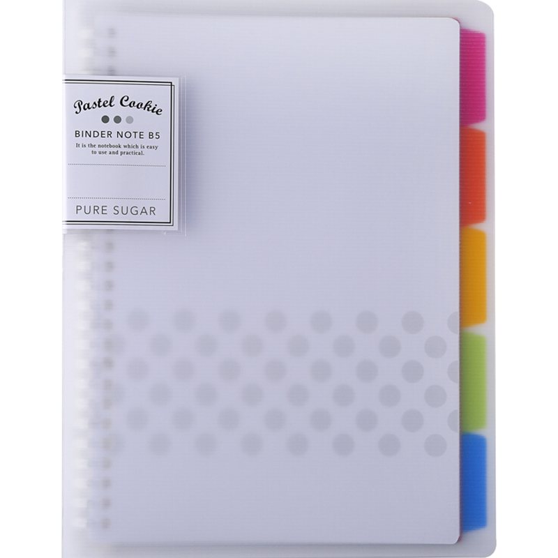 KOKUYO Light-Colored Cookie A5 Loose-Leaf Notebook Campus Notebook Replacement Refill Pages, Exquisite 5-Color Index Dividers, 40 Sheets, Transparent WSG-RUCP12NT